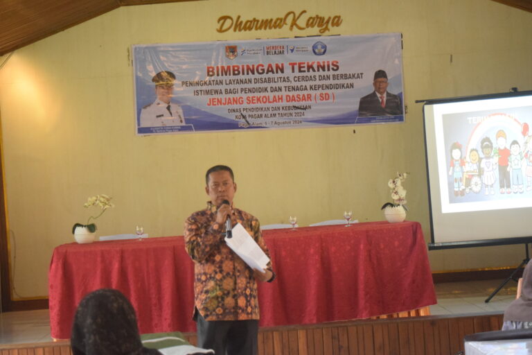 BIMBINGAN TEKNIS PENINGKATAN LAYANAN DISABILITAS, CERDAS DAN BERBAKAT ISTIMEWA BAGI PENDIDIK DAN TENAGA KEPENDIDIKAN JENJANG SEKOLAH MENENGAH PERTAMA (SMP) KOTA PAGAR ALAM TAHUN 2024