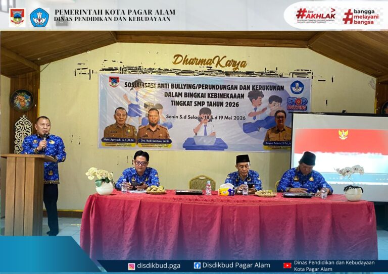 kegiatan sosialisasi anti bullying/perundungan dan kerukunan dalam bingkai kebinekaan tingkat SMP pada Senin, 18 Mei 2026
